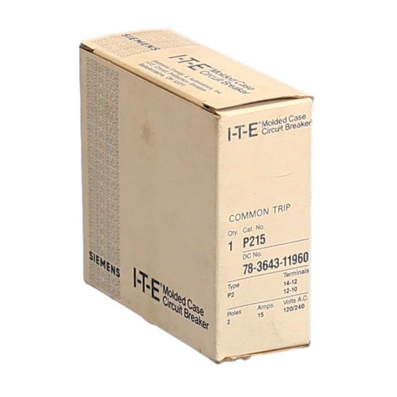 P215-ITE Pushmatic Molded Case Circuit Breaker Thermal Magnetic 120/240 V 15 A 2 Pole