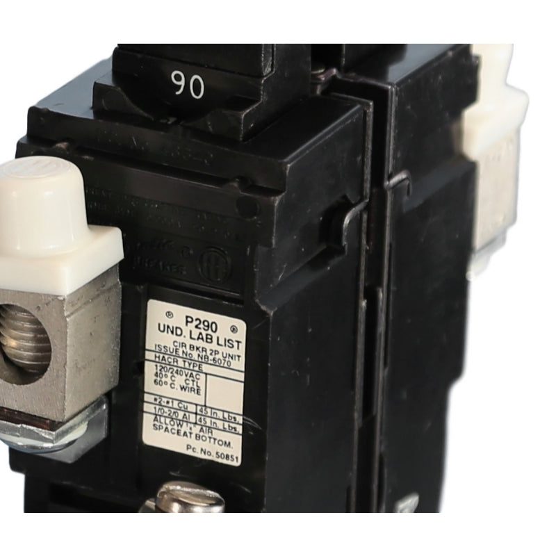 P290 Pushmatic Molded Case Circuit Breaker Thermal Magnetic 120/240 V 90 A 2 Pole