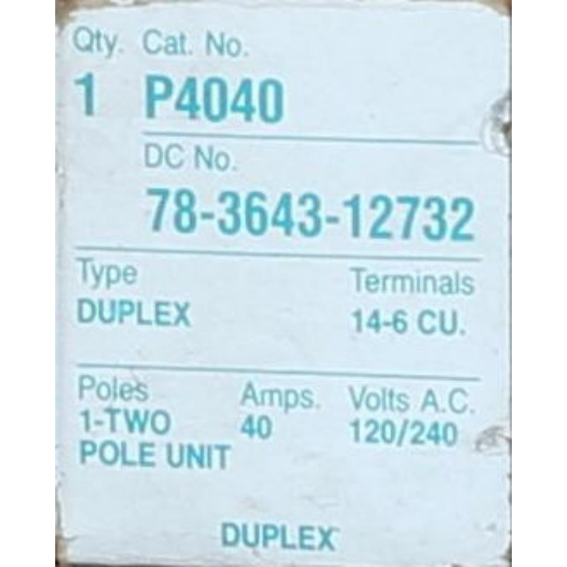 P4040 Pushmatic Twin Circuit Breaker Thermal Magnetic 120 V 40 A 1 Pole