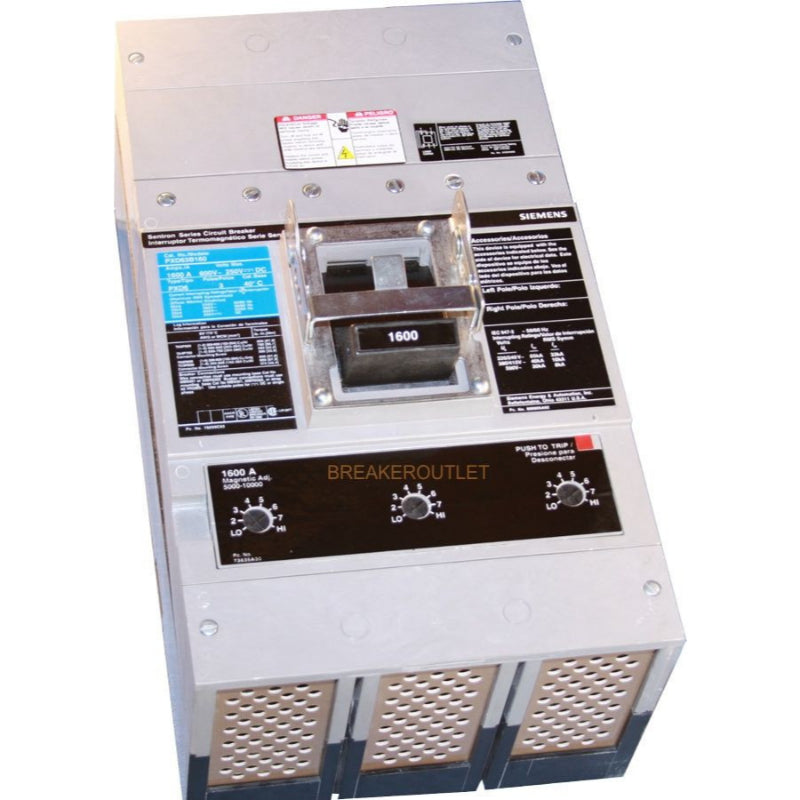 PXD63B120 Siemens Sentron & PXD6 Molded Case Circuit Breaker 1200 A 3 Pole 600 VAC PD 1600A Frame Thermal Magnetic 65 kA