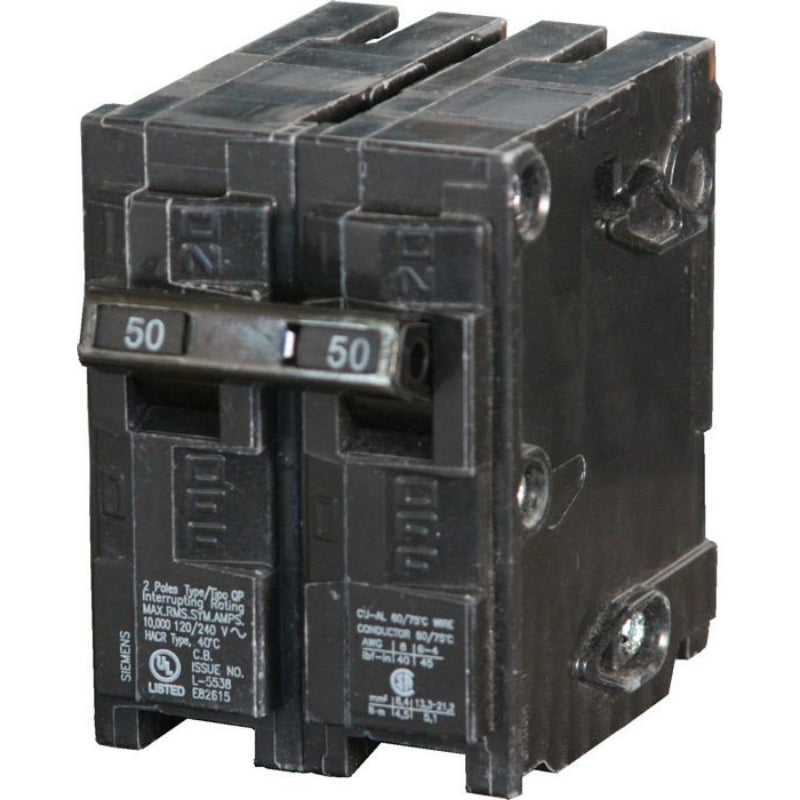 Q215HH Siemens HQP Miniature Circuit Breaker 15 A 2 Pole 120/240 VAC QP 125A Frame Thermal Magnetic Load Side Lug 65 kA