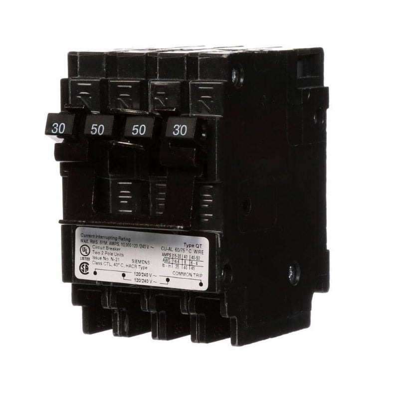 Q23050CT2 Siemens QT Miniature Circuit Breaker 120/240 V 30/50 A 2 Pole 10 kA