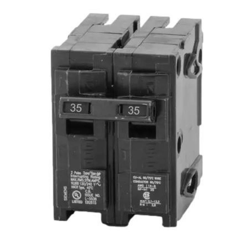 Q235 Siemens QP Miniature Circuit Breaker 35 A 2 Pole 120/240 VAC QP 125A Frame Thermal Magnetic Load Side Lug 10 kA