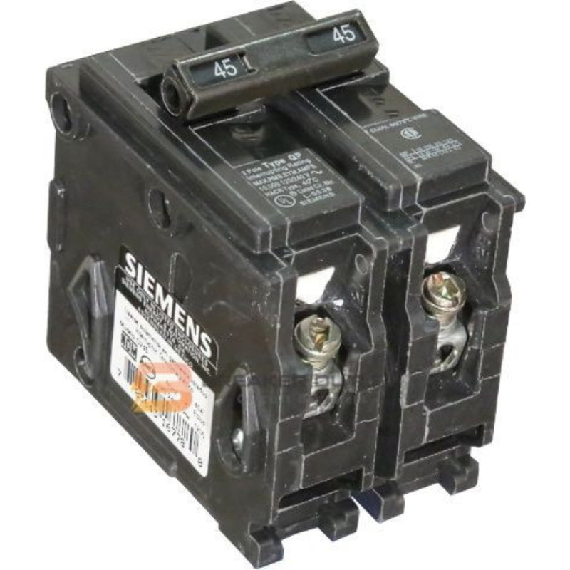 Q245 Siemens QP Miniature Circuit Breaker 45 A 2 Pole 120/240 VAC QP 125A Frame Thermal Magnetic Load Side Lug 10 kA