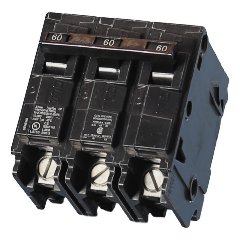 Q360 Siemens QP Miniature Circuit Breaker 60 A 3 Pole 240 VAC QP 125A Frame Thermal Magnetic Load Side Lug 10 kA