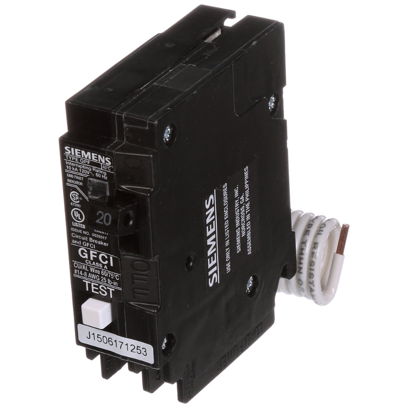 QF120 Siemens QPF Miniature Circuit Breaker 120 V 20 A 10 kA 1 Pole