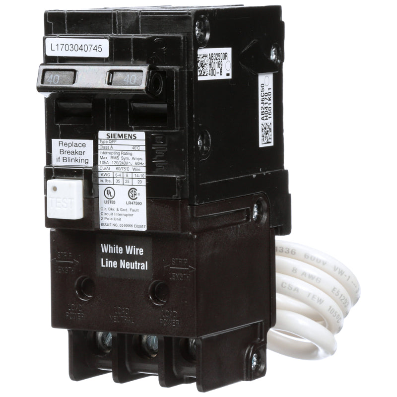 QF240A Siemens QPF Miniature Circuit Breaker 240 V 40 A 10 kA 2 Pole