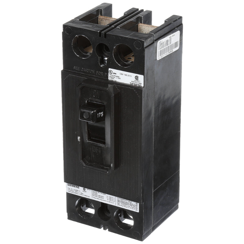 QJ22B175 Siemens ED4 Molded Case Circuit Breaker 175 A 2 Pole 240 VAC Thermal Magnetic Load Side Lug 10 kA