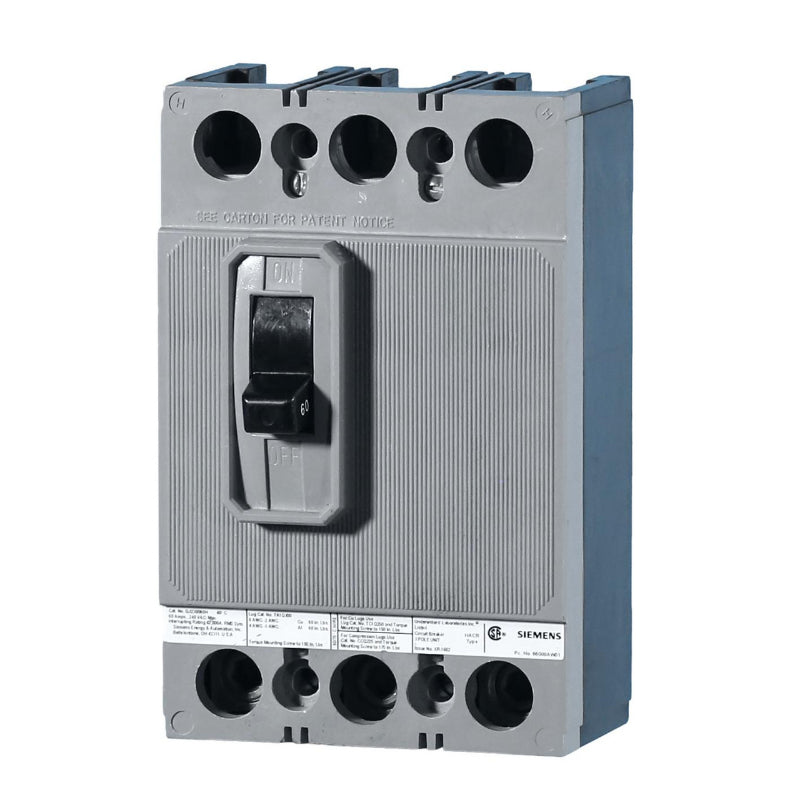 QJ23B060H Siemens QJ2H Molded Case Circuit Breaker 60 A 3 Pole 240 VAC QJ Frame Thermal Magnetic Lug 42 kA