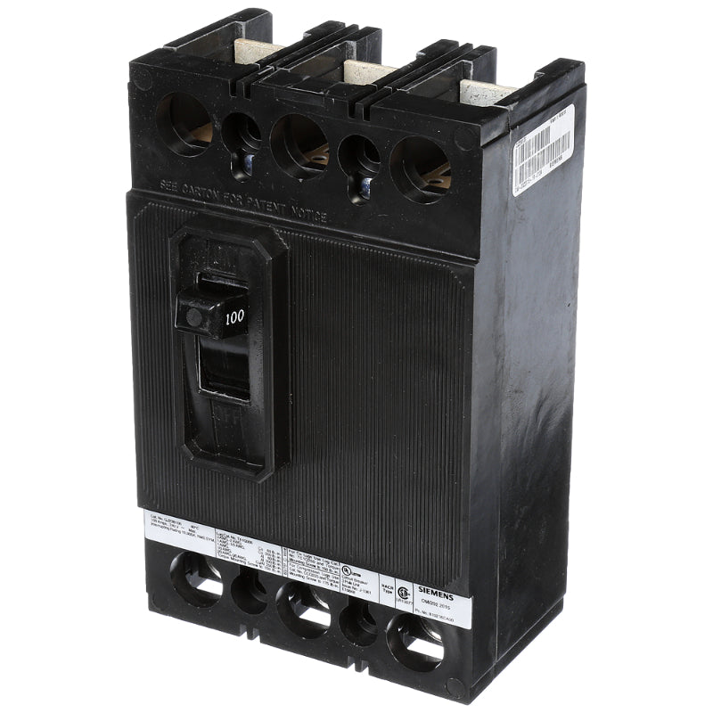 QJ23B100 Siemens ED4 Molded Case Circuit Breaker 100 A 3 Pole 240 VAC Thermal Magnetic Load Side Lug 10 kA