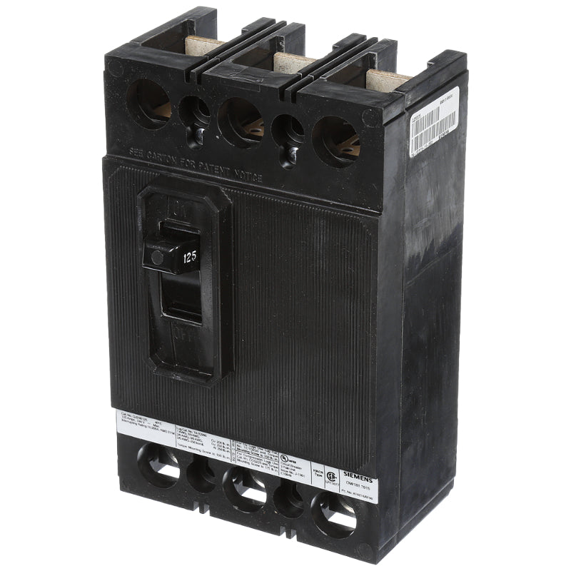QJ23B125 Siemens ED4 Molded Case Circuit Breaker 125 A 3 Pole 240 VAC Thermal Magnetic Load Side Lug 10 kA