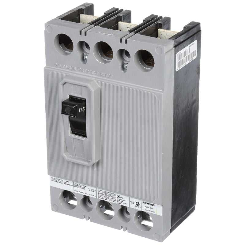 QJ23B175H Siemens QJ2H Molded Case Circuit Breaker 175 A 3 Pole 240 VAC QJ Frame Thermal Magnetic Load Side Lug 42 kA