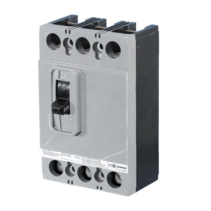 QJ23B200H Siemens QJ2H Molded Case Circuit Breaker 200 A 3 Pole 240 VAC QJ Frame Thermal Magnetic Load Side Lug 42 kA