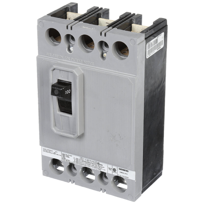 QJH23B100 Siemens QJH2 Molded Case Circuit Breaker 100 A 3 Pole 240 VAC QJ Frame Thermal Magnetic 22 kA