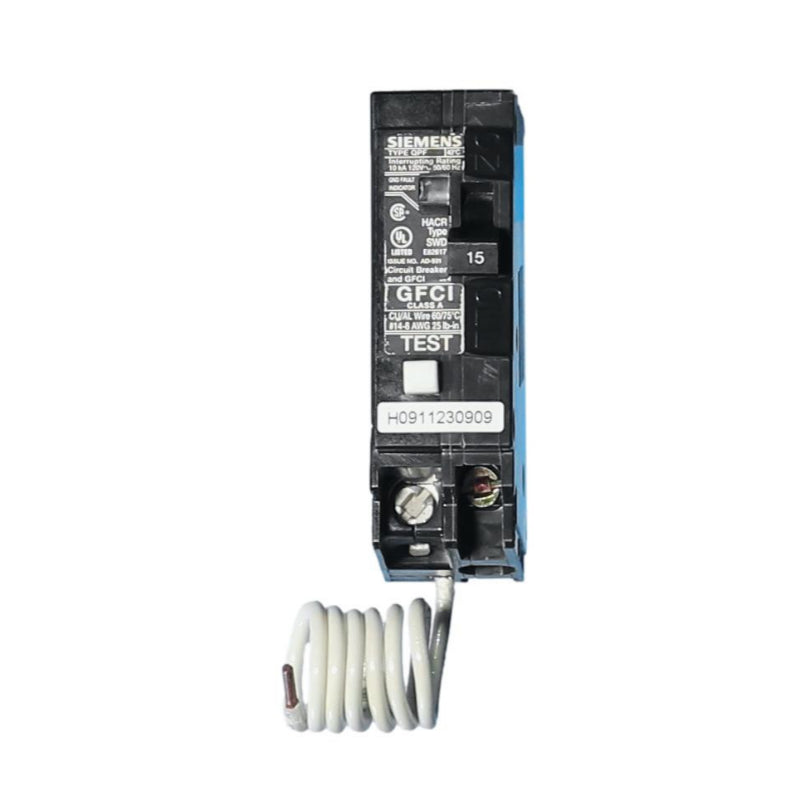 QP115GF Siemens QPF Ground-Fault Circuit Interrupter 15 A 1 Pole 120 VAC Lug 10 kA