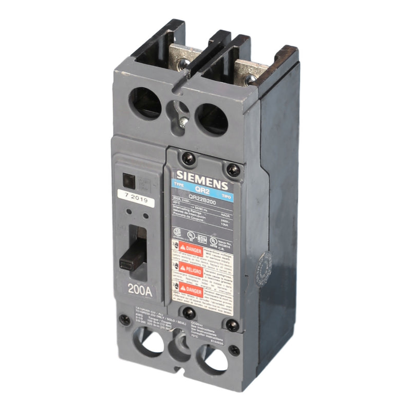 QR22B200 Siemens QR2 Molded Case Circuit Breaker 200 A 2 Pole 240 VAC QR 250A Frame Thermal Magnetic 10 kA