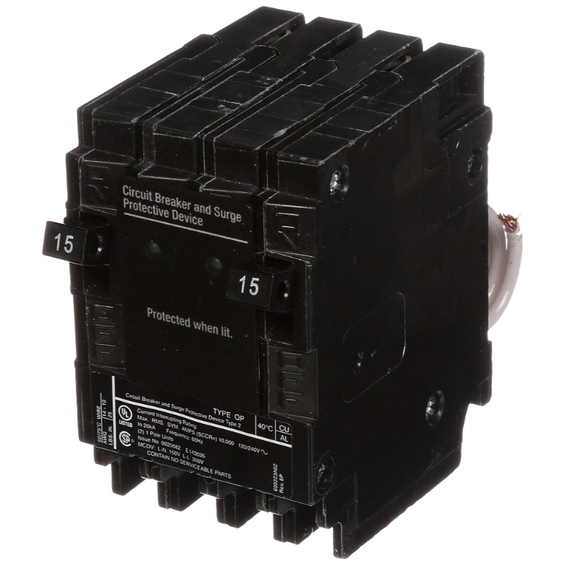 QSA1515SPD Siemens QP SPD Surge Protection Circuit Breaker 120/240 V 15 A 1 Pole 10 kA