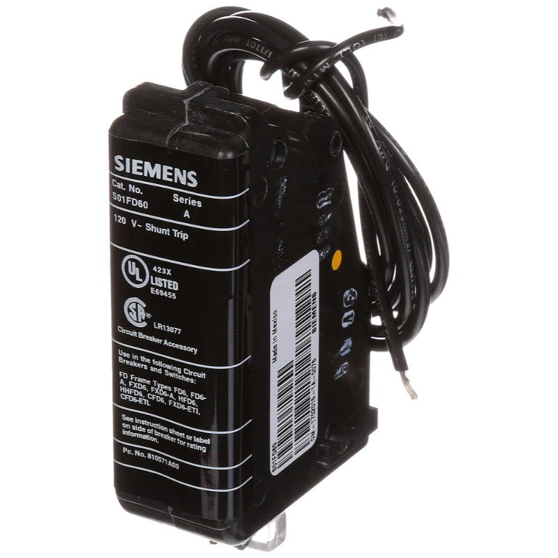 S01FD60 Siemens Shunt Trip 120 VAC For FD Series Circuit Breaker