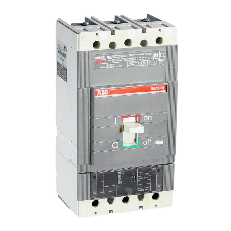 S5L400 ABB Molded Case Circuit Breaker Thermal Magnetic 600 V 400 A 3 Pole 30 kA