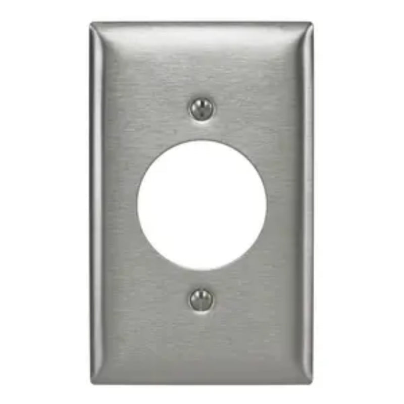 S720 Hubbell Wall Plate Stainless Steel 1 Gang Screw Terminal