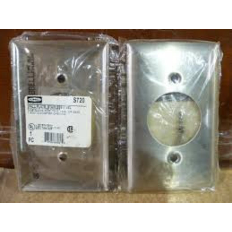 S720 Hubbell Wall Plate Stainless Steel 1 Gang Screw Terminal