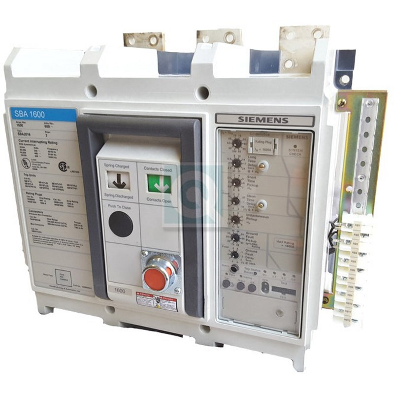 SBS2020F Siemens SB Front Connected Circuit Breaker 2000 A 3 Pole 600 VAC 100 kA