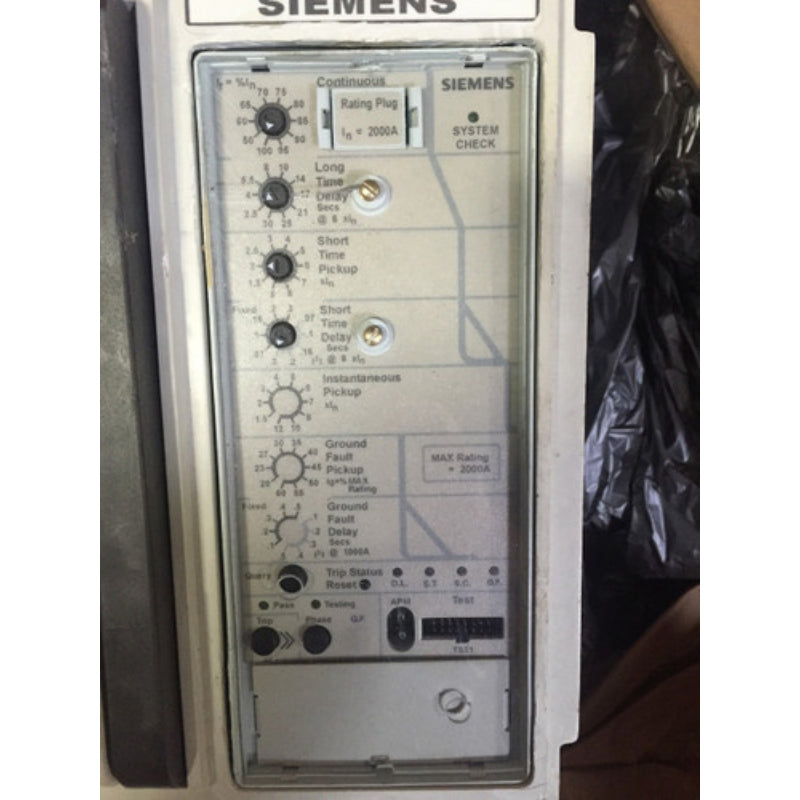 SBS2020F Siemens SB Front Connected Circuit Breaker 2000 A 3 Pole 600 VAC 100 kA