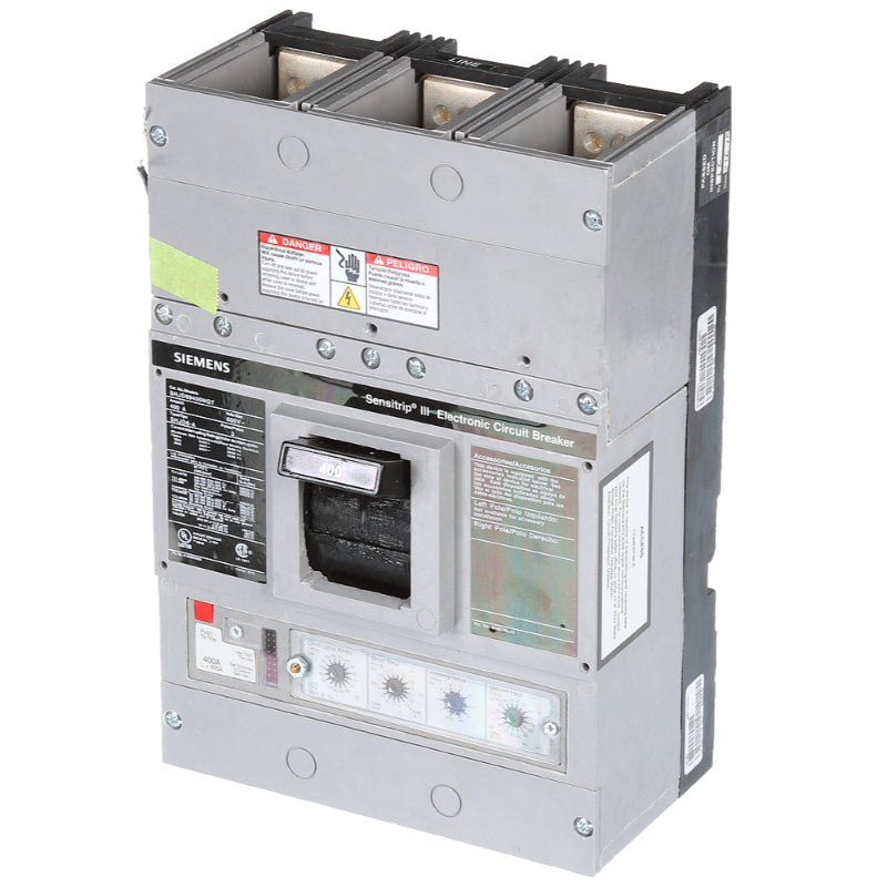 SHJD69400NGT Siemens Sentron Sensitrip & SHJD Molded Case Circuit Breaker 400 A 3 Pole 600 VAC JD Frame Electronic Line and Load Side Lug 60 Hz 65 kA