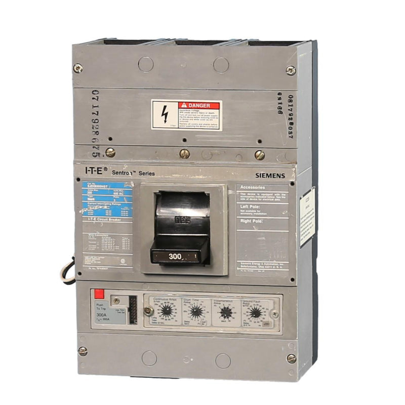 SJD69300NGT Siemens Sentron Sensitrip & SJD Molded Case Circuit Breaker 300 A 3 Pole 600 VAC JD Frame Electronic Line and Load Side Lug 60 Hz 35 kA