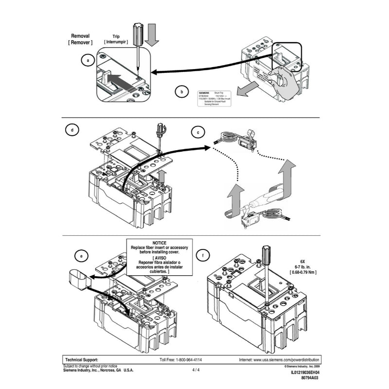 STRER240 Siemens Shunt Trip Device For NEG/HEG/NEB/HEB/HEM Circuit Breaker Series