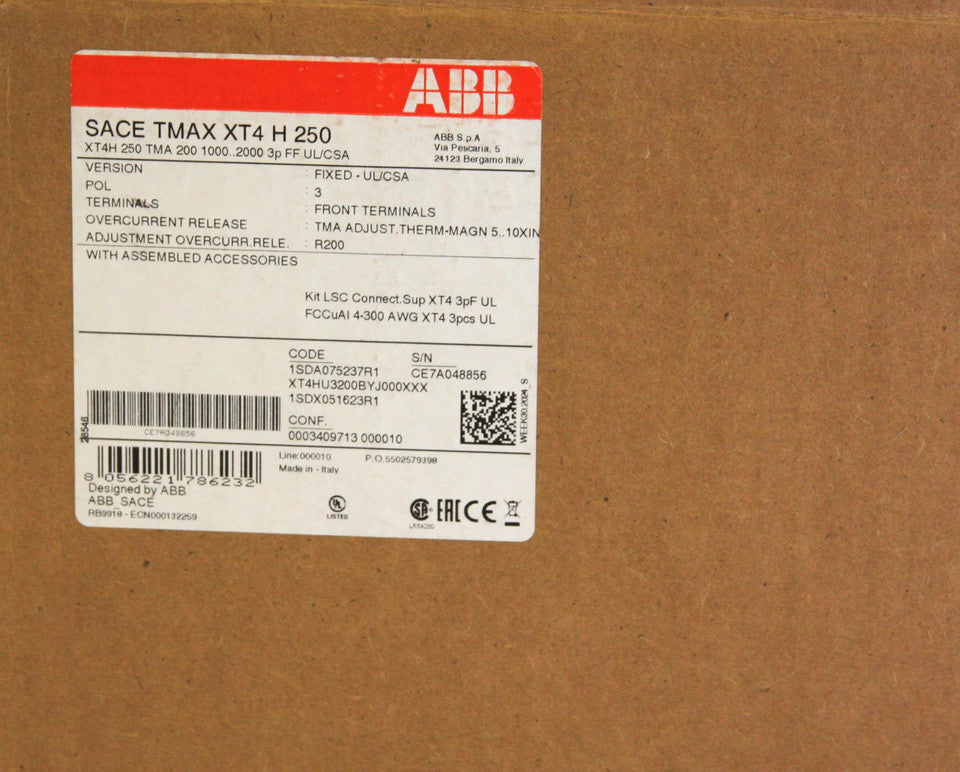 XT4HU3200BYJ000XXX
200 Ampere