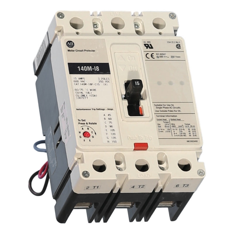 140M-I8P-C15-CX
15 Amp Motor Circuit Protector