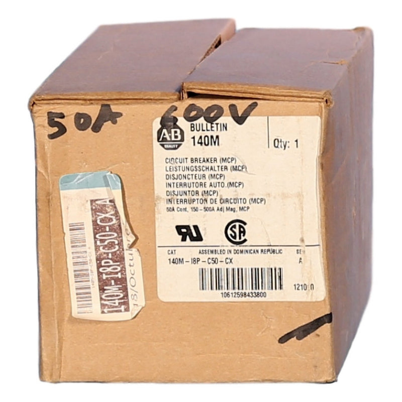 140M-I8P-C50-CX
Motor Circuit Protector
50 Amps