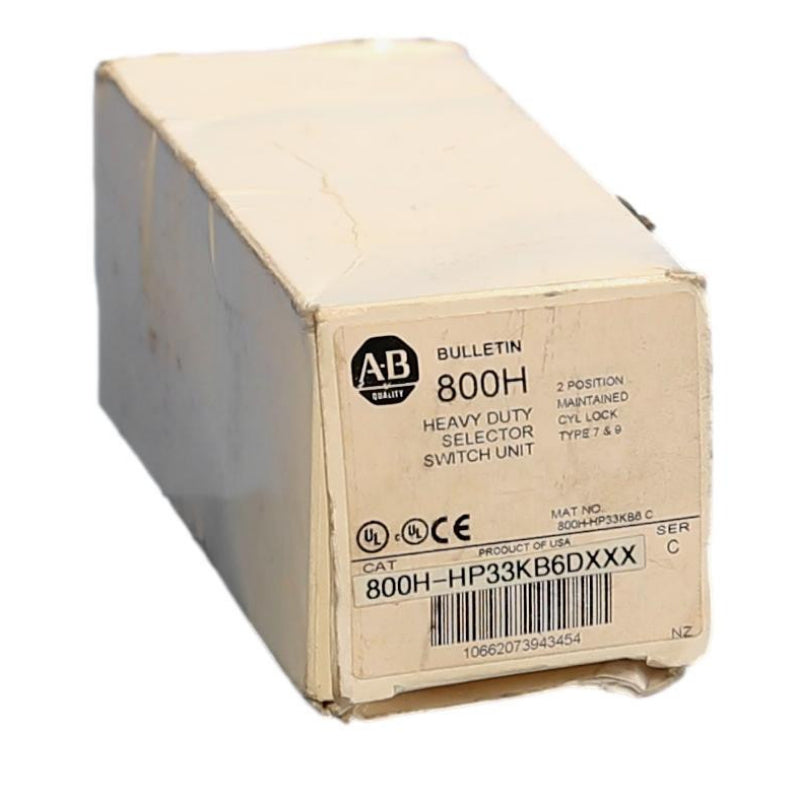 800H-HP33KB6DXXX 30mm Allen-Bradley 2 Position Selector Switch