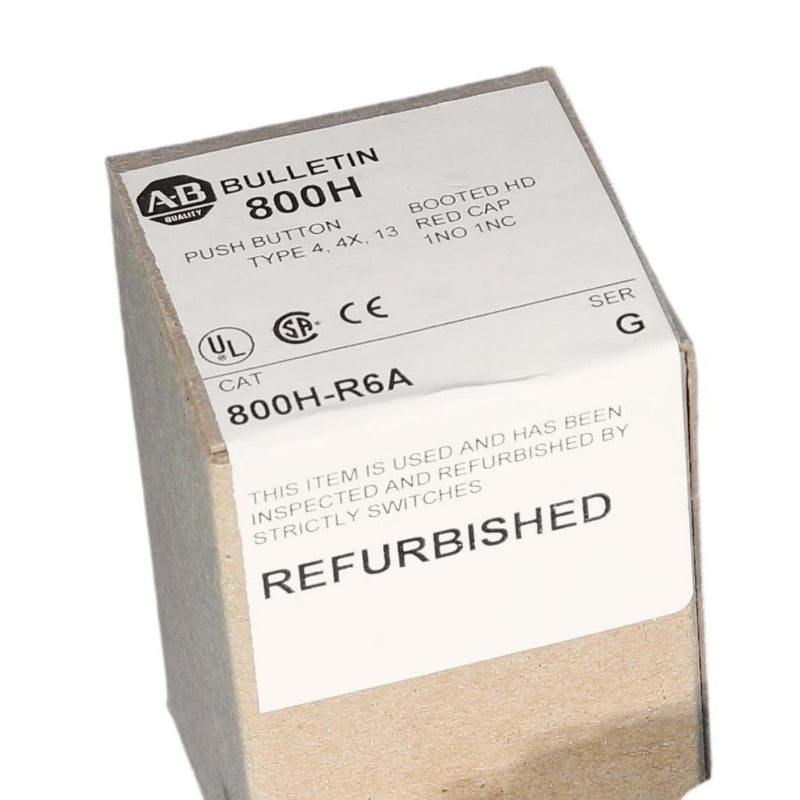 800H-R6A Allen-Bradley 30mm Red Booted Push Button