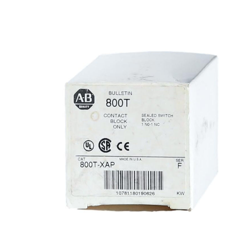 800T-XAP
1 NO/1 NC Contact Block, New