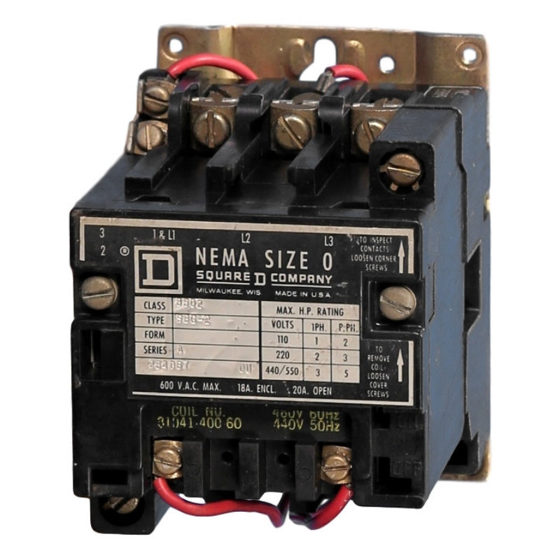 8502SBO2V06 Square D 18A NEMA Contactor 480V Coil – Breaker Outlet®