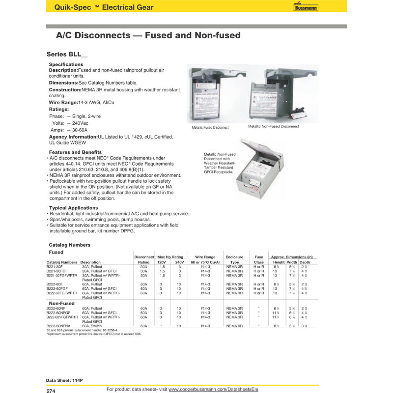 B222-60FGF
Cut Sheet