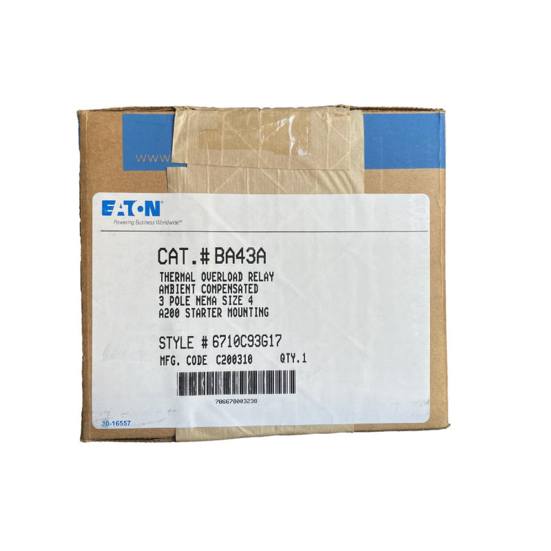 BA43A
A200 Thermal Overload Relay
New in box