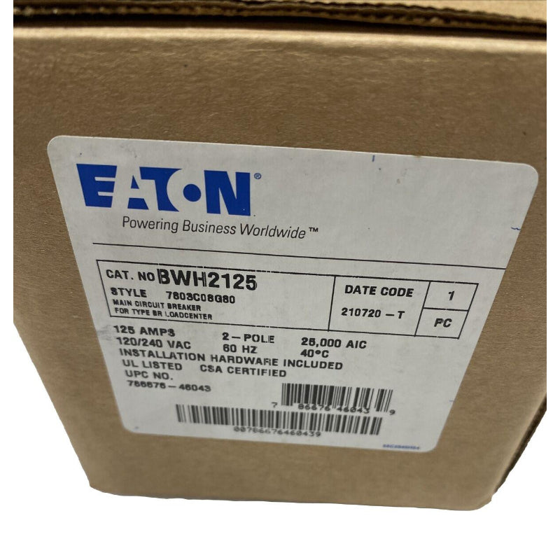 BWH2125 Main Breaker
125 Amp