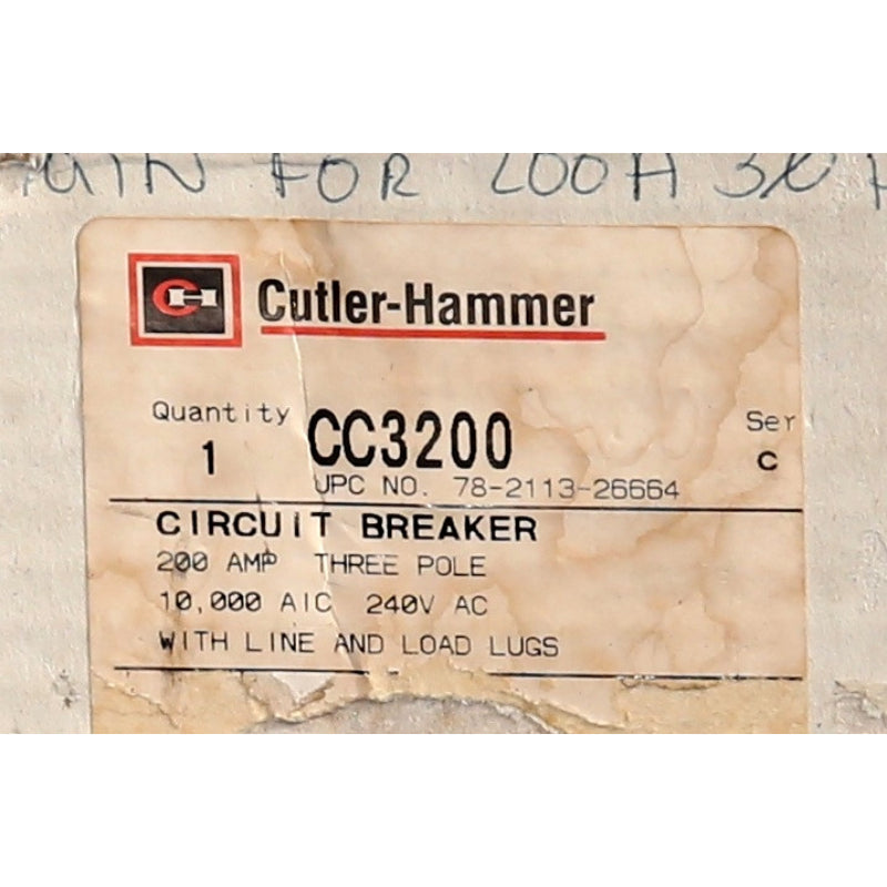 CC3200 Cutler-Hammer 200 Amp Circuit Breaker