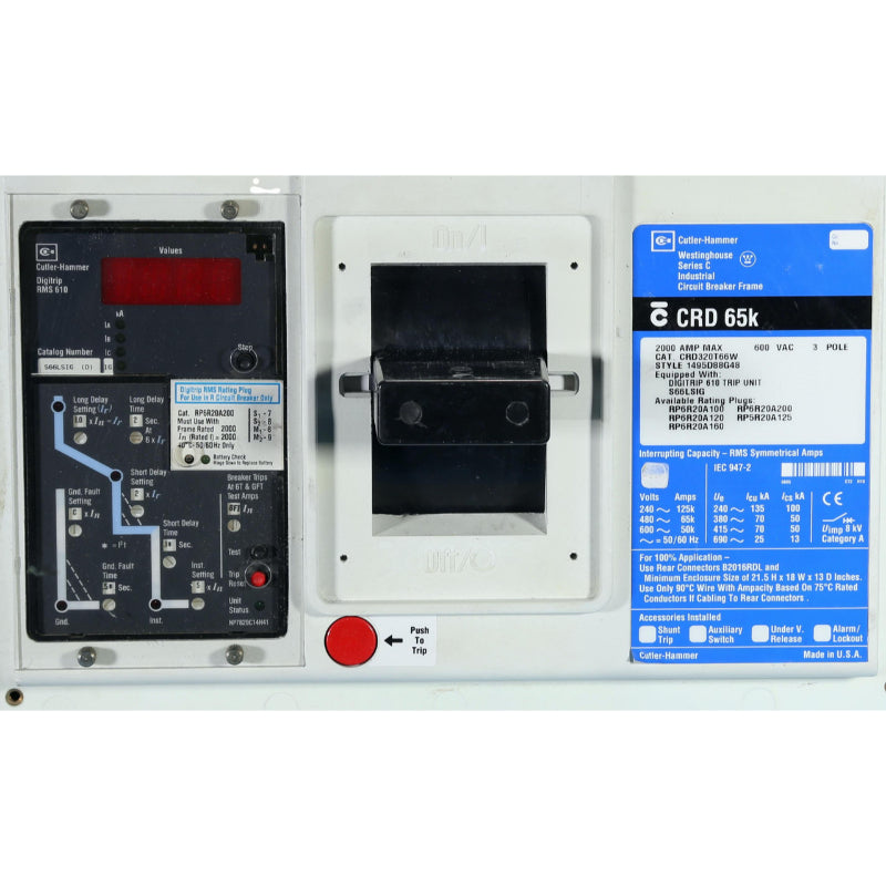 CRD320T66W Series C Digitrip RMS 610 Eaton / Cutler Hammer Circuit Breakers
