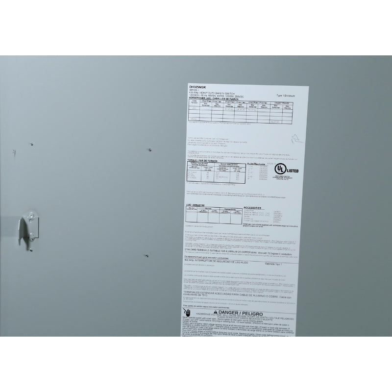 DH325NGK
Spec Tag