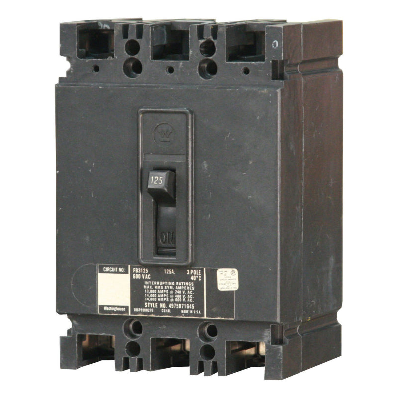 FB3125 Circuit Breaker
Westinghouse MCCB 125 Ampere, 600VAC