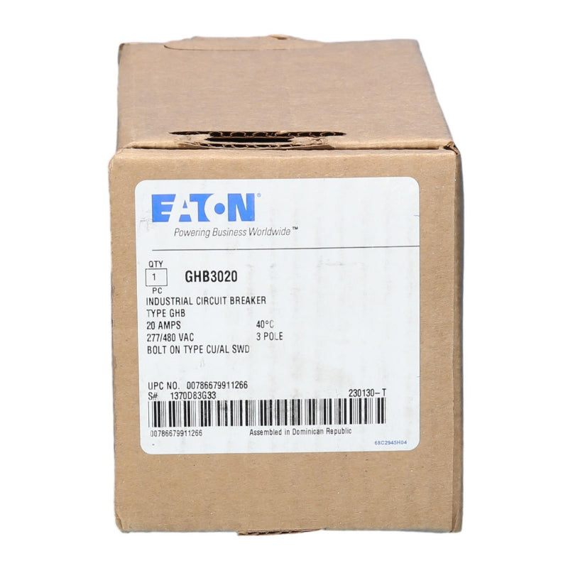 GHB3020 GHB Bolt on
277/480V, 20 Amp