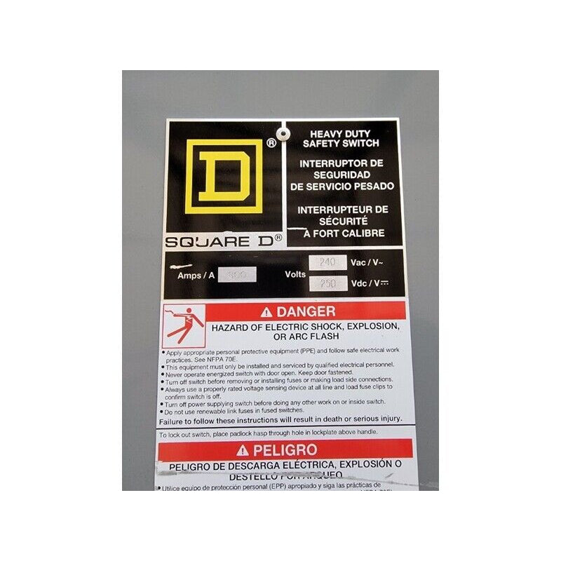 H327N Fusible Safety Switch
800A/Indoor/240VAC