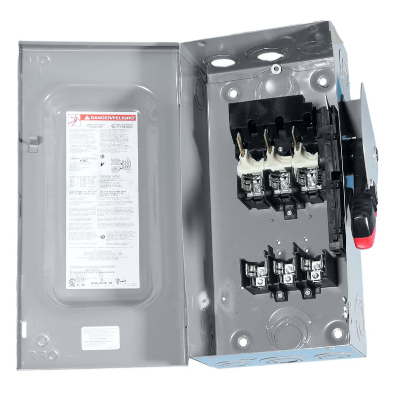 H362 Square D 60A 600V Fusible Safety Switch -Refurb'd