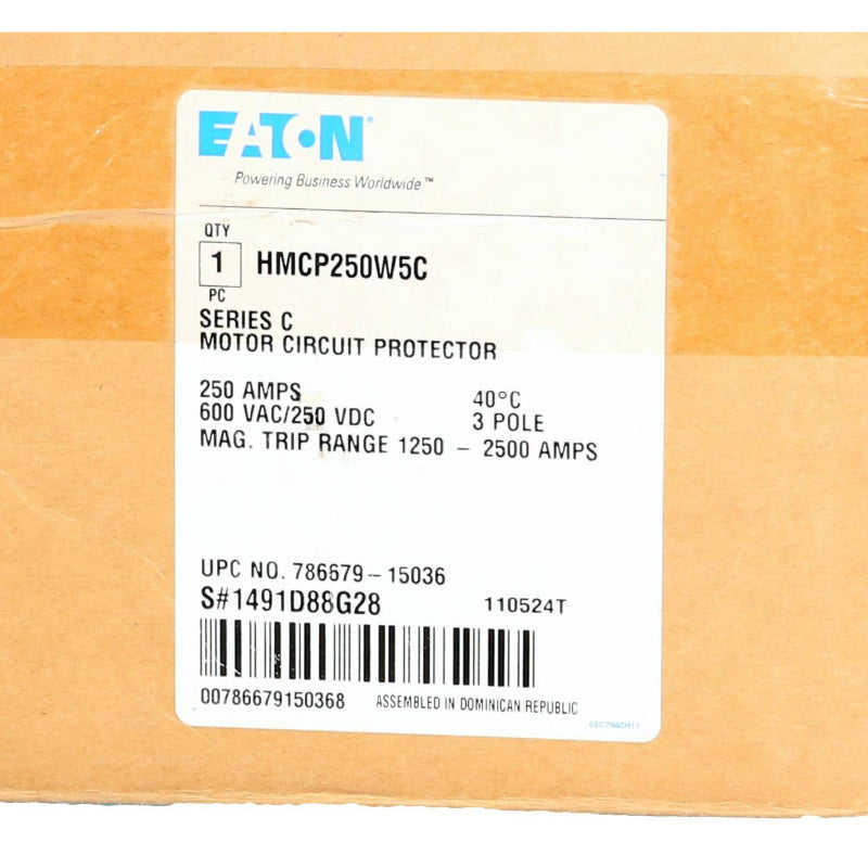 HMCP250W5C Eaton 250 Amp Motor Circuit Protector