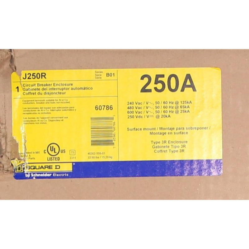 J250R
NEMA 3R Breaker Enclosure
250 Amp Max.