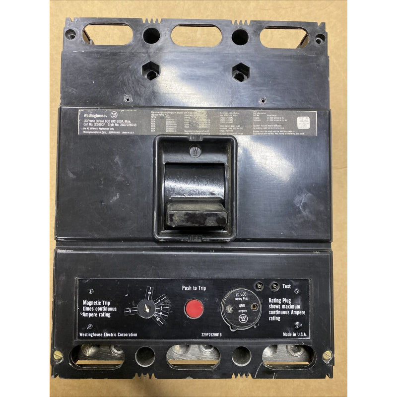 LC3600F Seltronic Westinghouse Breaker Frame Only